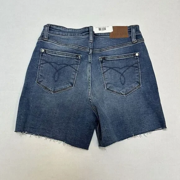 Judy Blue NWT High Waist Raw Hem Denim Shorts Size Medium Style #15277 - Picture 6 of 6